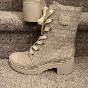 Michael Kors Signature print combat boots